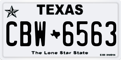 TX license plate CBW6563