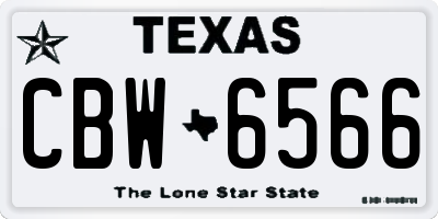 TX license plate CBW6566