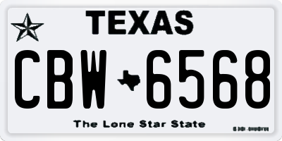 TX license plate CBW6568