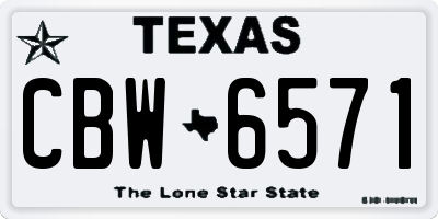 TX license plate CBW6571