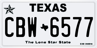 TX license plate CBW6577