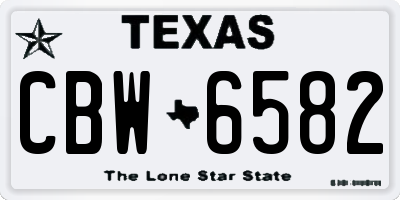 TX license plate CBW6582