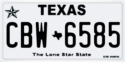TX license plate CBW6585