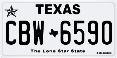 TX license plate CBW6590