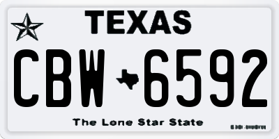 TX license plate CBW6592