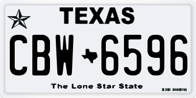 TX license plate CBW6596