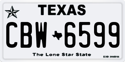 TX license plate CBW6599