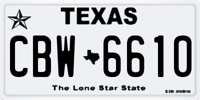 TX license plate CBW6610