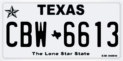 TX license plate CBW6613