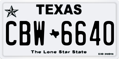 TX license plate CBW6640