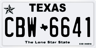 TX license plate CBW6641