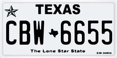 TX license plate CBW6655