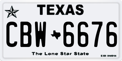 TX license plate CBW6676