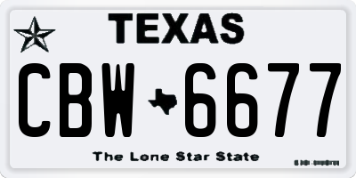 TX license plate CBW6677