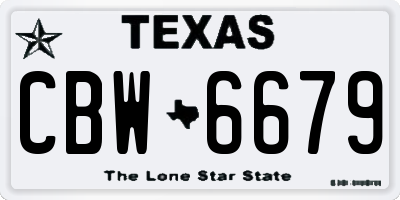 TX license plate CBW6679
