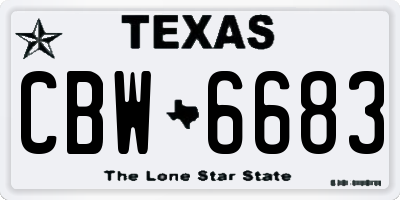 TX license plate CBW6683