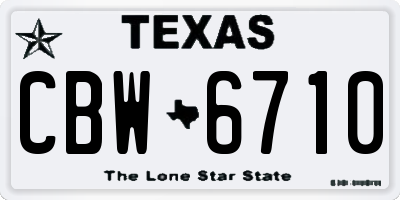 TX license plate CBW6710