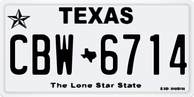 TX license plate CBW6714
