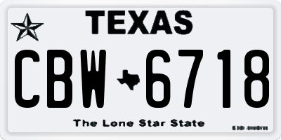 TX license plate CBW6718