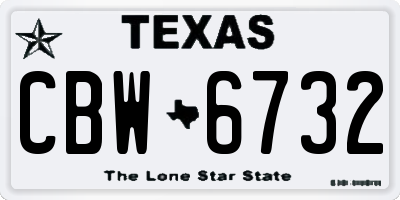 TX license plate CBW6732