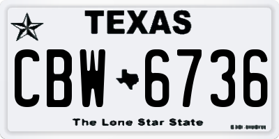 TX license plate CBW6736