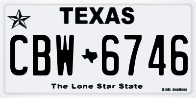 TX license plate CBW6746