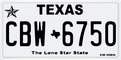 TX license plate CBW6750