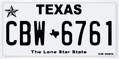 TX license plate CBW6761