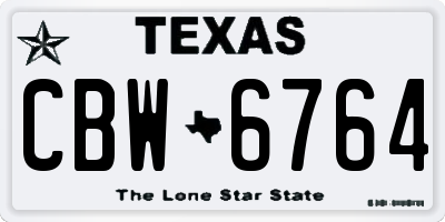 TX license plate CBW6764