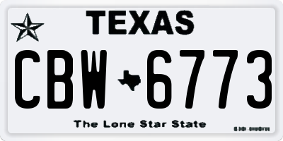 TX license plate CBW6773