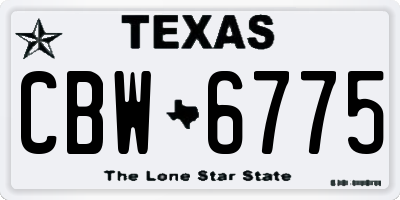 TX license plate CBW6775