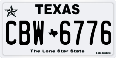 TX license plate CBW6776