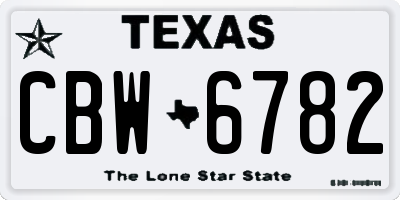 TX license plate CBW6782