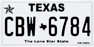 TX license plate CBW6784