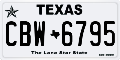 TX license plate CBW6795
