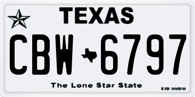 TX license plate CBW6797
