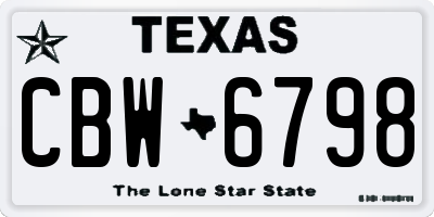 TX license plate CBW6798