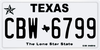 TX license plate CBW6799