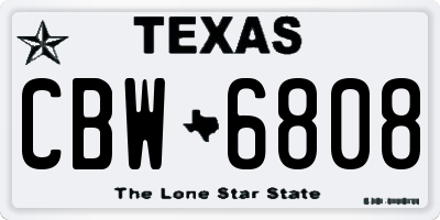 TX license plate CBW6808