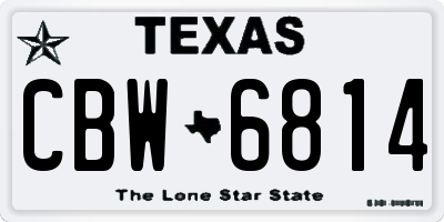 TX license plate CBW6814