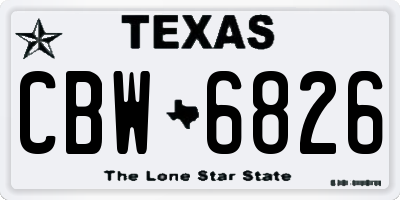 TX license plate CBW6826