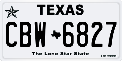 TX license plate CBW6827