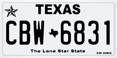 TX license plate CBW6831