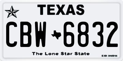 TX license plate CBW6832