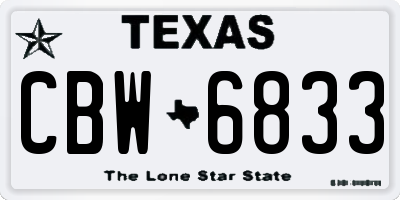 TX license plate CBW6833