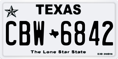 TX license plate CBW6842
