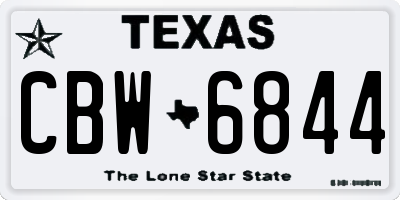 TX license plate CBW6844