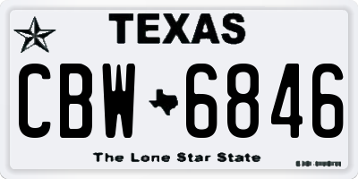 TX license plate CBW6846