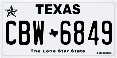 TX license plate CBW6849
