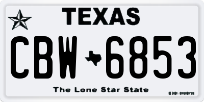 TX license plate CBW6853